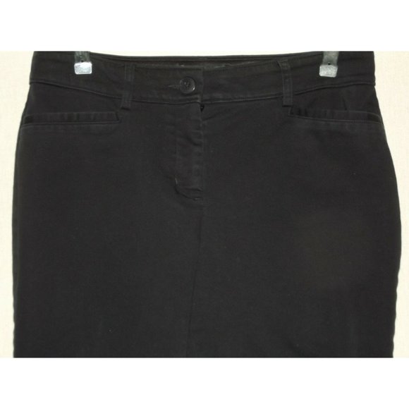 Express 4P Pants Black Straight Mid Rise Cropped back leg seams 4S Crop Chino - Picture 2 of 8